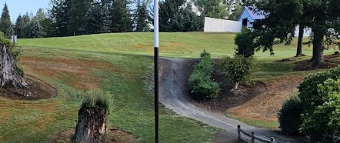 PGM golf ball on the 8th green of Blue Boy Golf Course